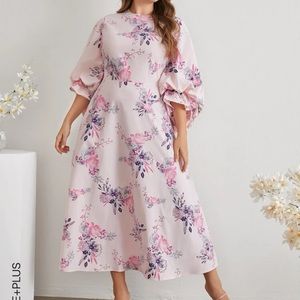 Bishop Sleeve Floral Dress